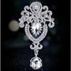 Gorgeous and Luxurious Drop-shaped Brooch Set with Diamonds, Trendy and Popular Alloy Clothing Accessory Pin