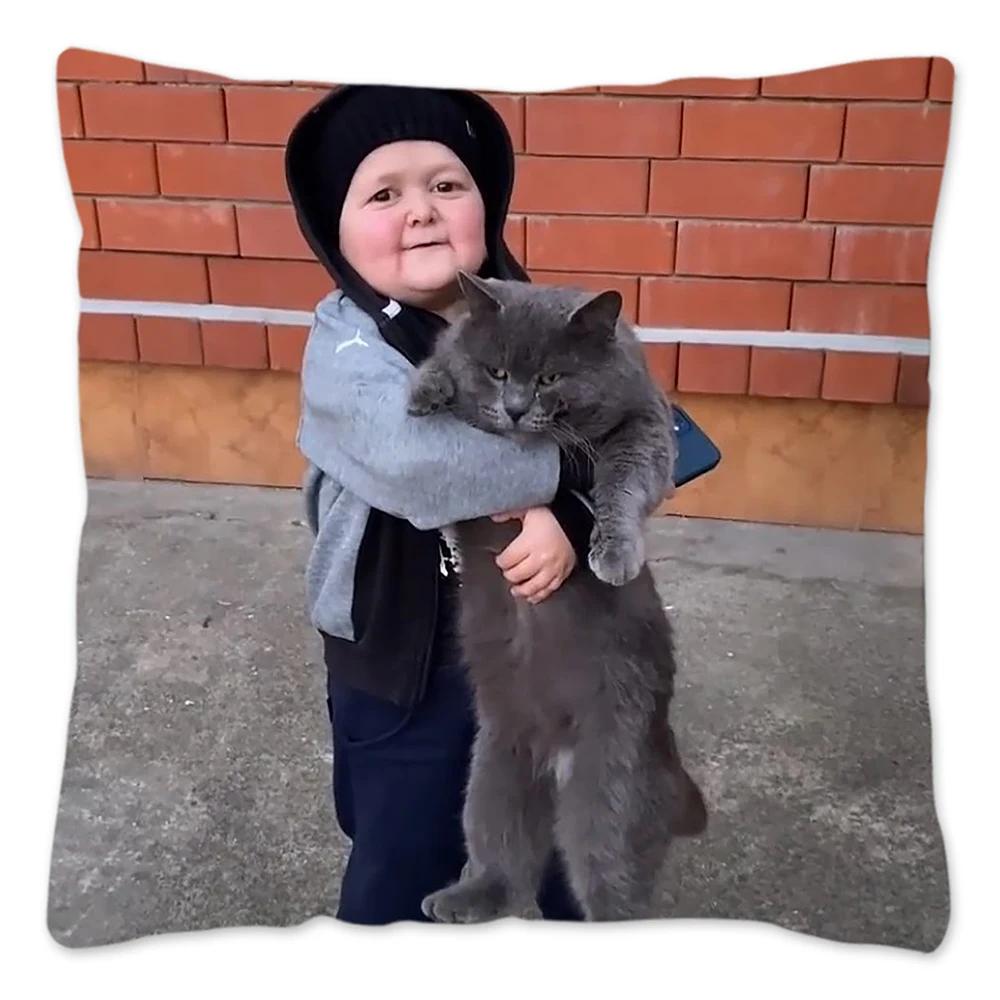 Hasbulla Hasbullah Meme Pillow Case Home Decoration Cushion Cover 45x45cm 40x40cm 50x50cm Throw Pillow Cover Housses De Coussin