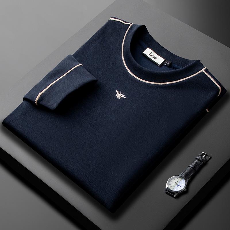 Men s High-End Bee Embroidered Cotton Modal Sweatshirt 2025 AutumnWinter Slightly Loose Fit L синий 6160₽