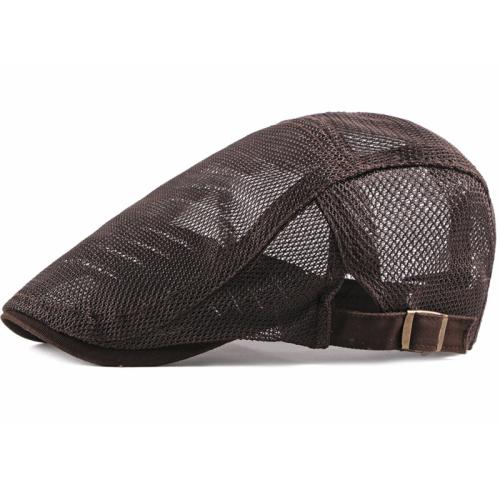 HT2215 Beret Spring Summer Men Women Cap Adjustable Flat Cap Breathable Mesh Cap for Men Women Solid Plain Beret Cap