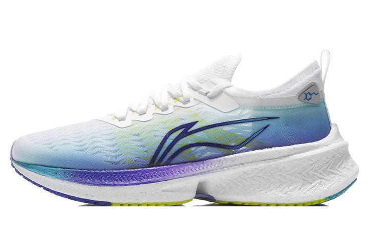 Li Ning Feidian Discovery Running Shoes Men s Low Top White/Neon Blue Purple/Green ARMR005-3 40