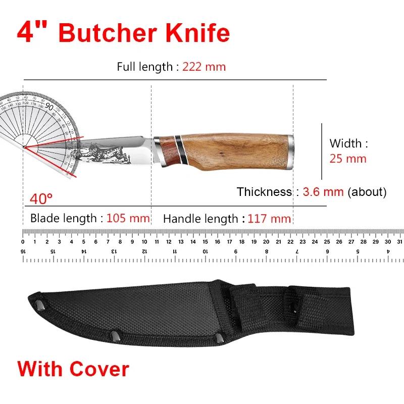 

Кухонный нож Обвалочный нож Нож мясника Деревянная ручка Нержавеющая сталь Тесак для мяса Ручной ковки Нож шеф-повара Кухонные инструменты Нож для фруктов