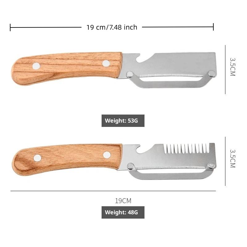 3 in 1 Multifunction Serrated Knife Vegetable Peeler Handle with Bottle Opener for Culinary Kitchen Tools