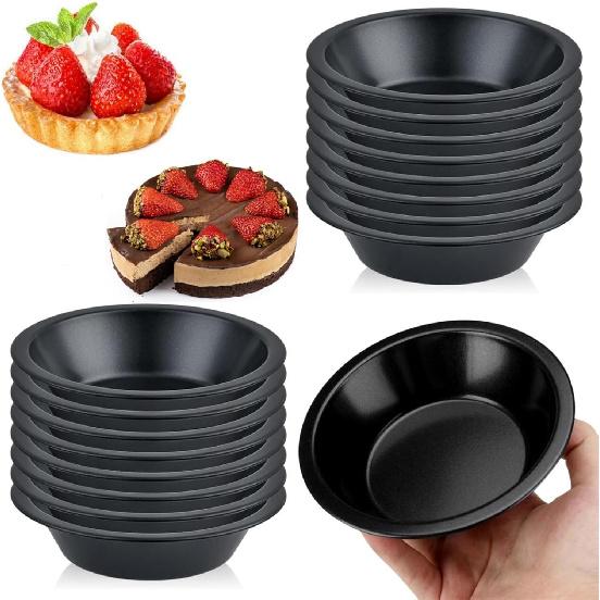12 Pack Mini Pie Pans, 5 Inch Reusable Round Pie Tins Nonstick Small Pie Pans, Carbon Steel Round Pie Tins Small Metal Bakeware for Baking Pot Pies