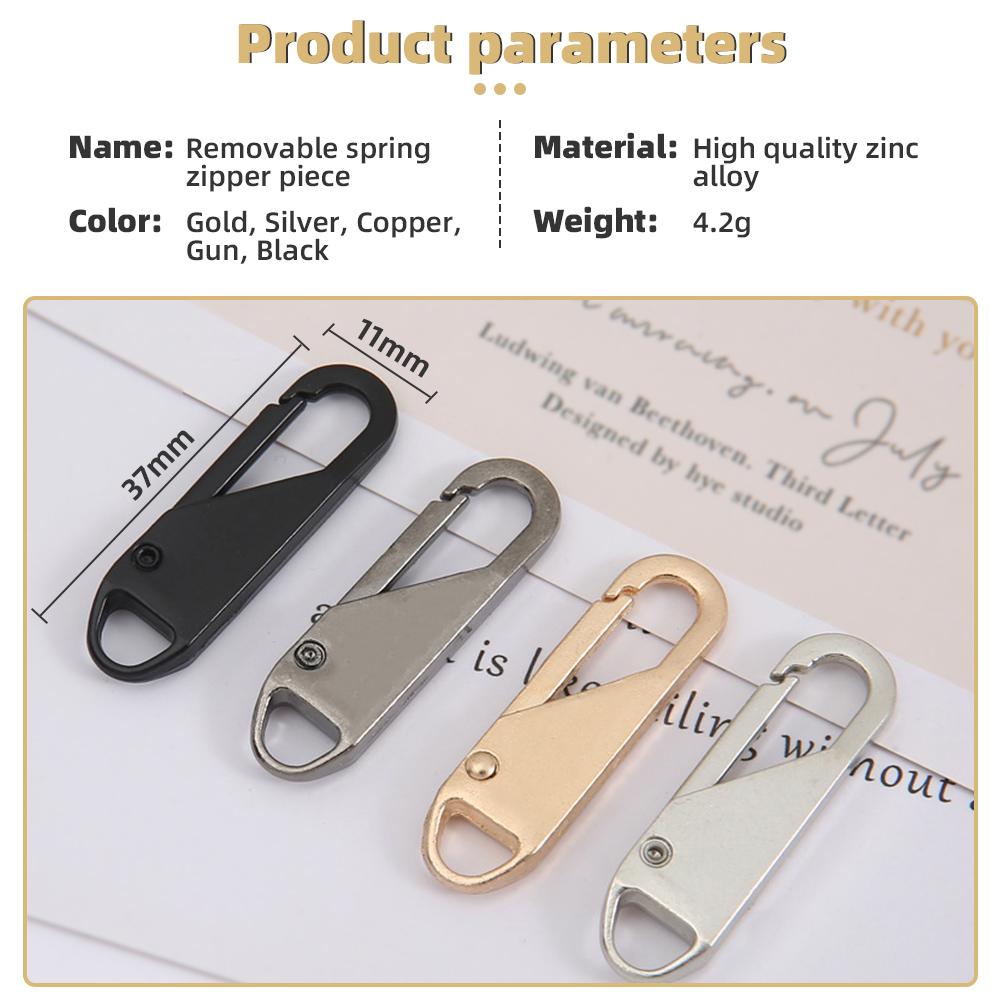 5/10/20 Pcs Fashion Universal Zipper Puller Slider Instant Sewing Zippers Head Repair Kit Replacement Broken Buckle Bag Suitcase
