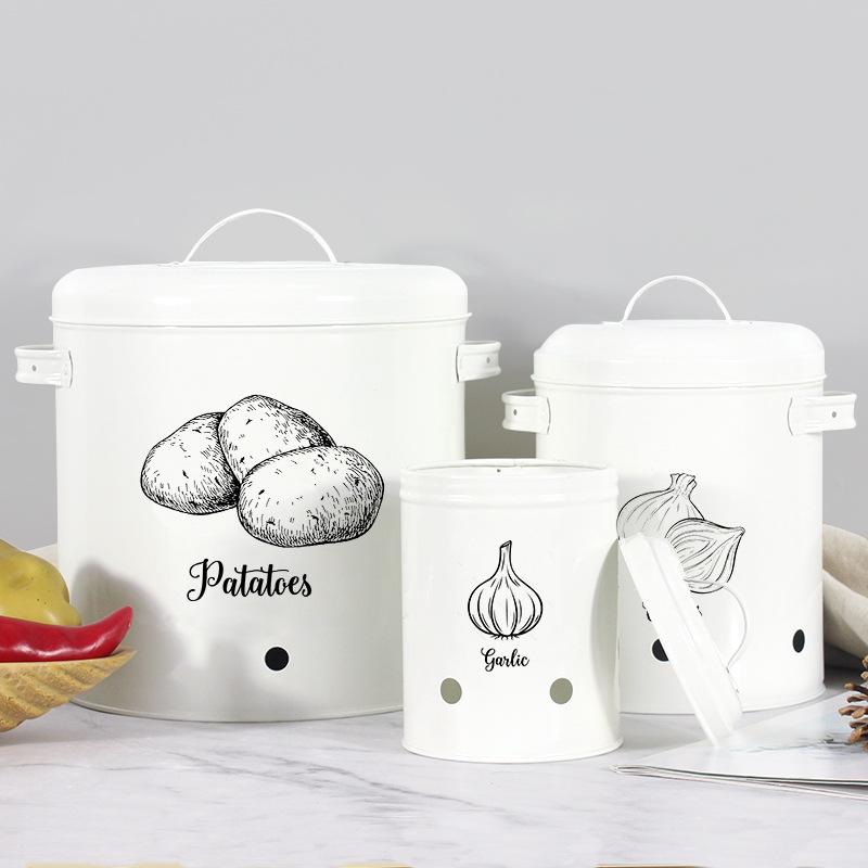 3pcs Fresh Box Potato Bucket Fresh-Keeping Onion Garlic Vegetable Kitchen Storage Pot Light-proof Sealed Household Containers