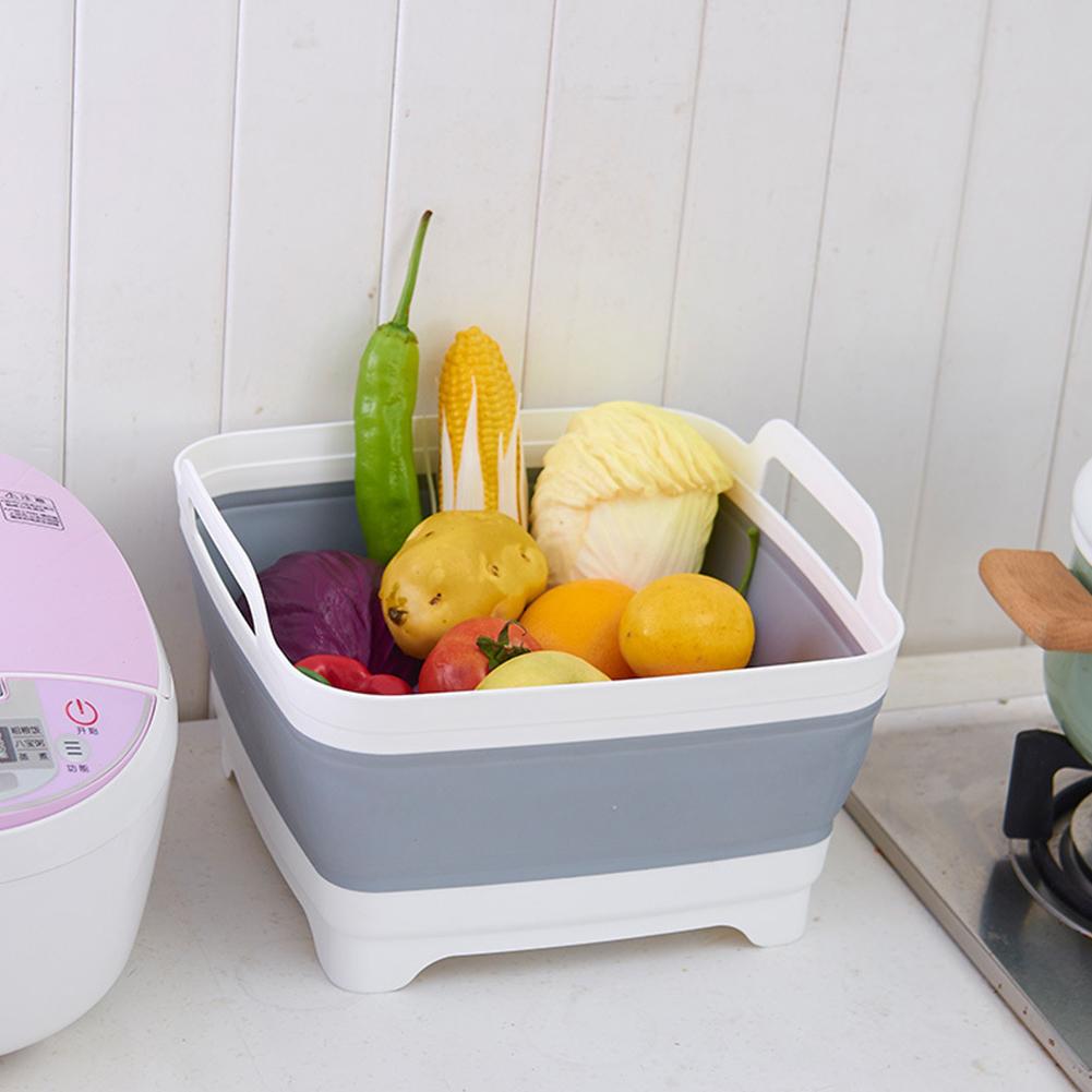 Washing Fruit Bowl Basket Vegetable Storage Holder Folding Drain Container Kitchen Accessories