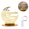Ramadan Acrylic Eid Mubarak Decoration,Mosque Muslim Table Decor LED Moon Islam