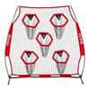 1828.8x1828.8mm Football Trainer Throwing Net, Training Throwing Target Practice Net with 5 Target Pockets, Knotless Net Includes Straps and Portable