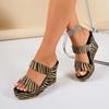 Fashion 2025   Woman's Summer Shoes Slippers Plus Size 34-43 Wedge Type Block High Heels Slides Sandals Women
