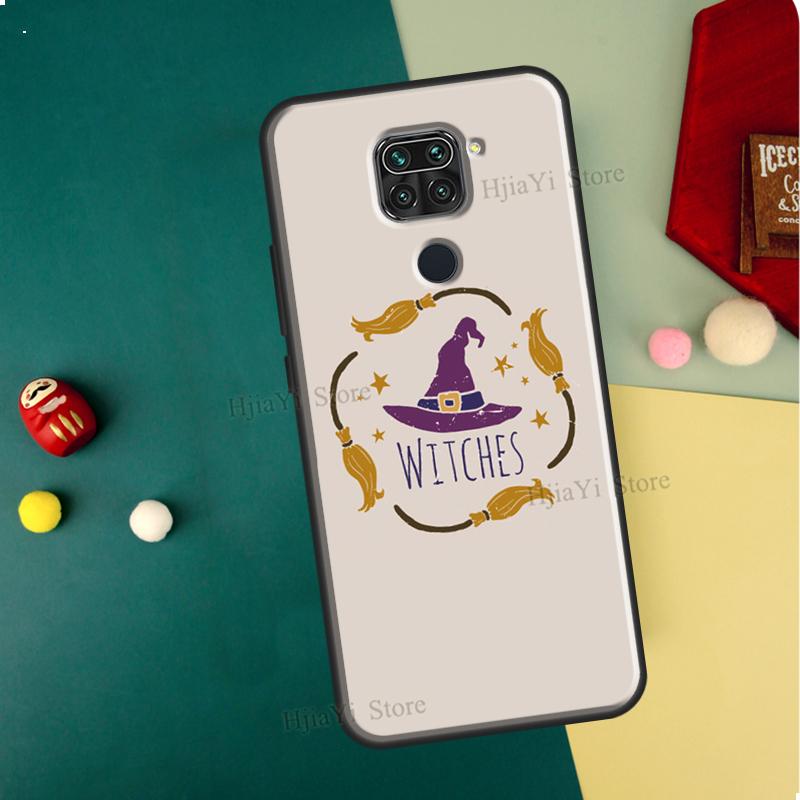 Halloween Witch Cat Case For Xiaomi Redmi Note 11 Pro 10 9 8 10S 11S Phone Coque For Redmi 10 9T 9A 9C Cover