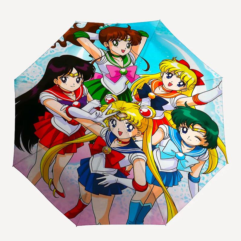 1pc Sailor Moon Umbrella Automatic Opening Closing, Portable 3-Fold Design, 8-Bone Iron Frame, Outdoor Umbrella, Ideal Gift for Fans, Travelers, Daily