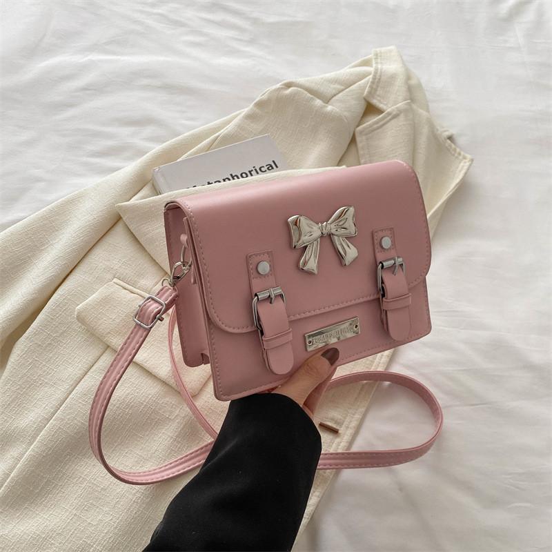 Stylish Korean Fashion Trendy Bowknot Handbag For Women In Elegant Black And Pink Options