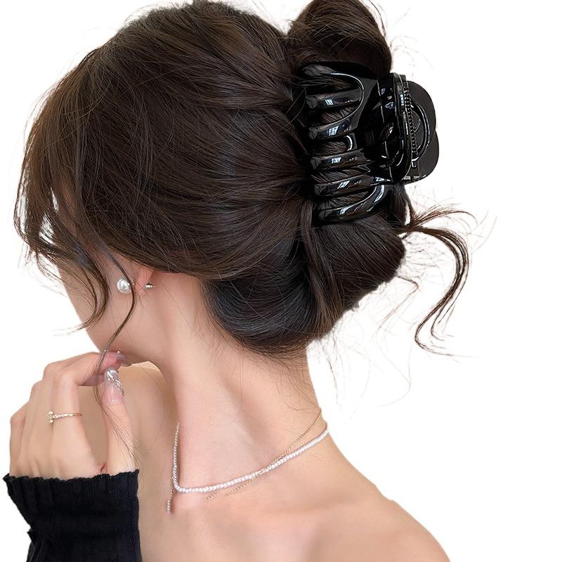 Updo French Style Pumpkin Hair Claw Large Cute Hair Grab Temperament 9cm/3.54inch Shark Clip Female
