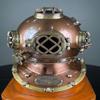 45.72 cm Commando Diving Helmet Deep Sea Scuba Diving Helmet with Wooden Base Marine Nautical Boston Gift item