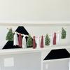 Christmas Hanging Cotton Woolen Tassels Garlands with Wood Beads for Mantel Decorations and Celebration Bunging Banners