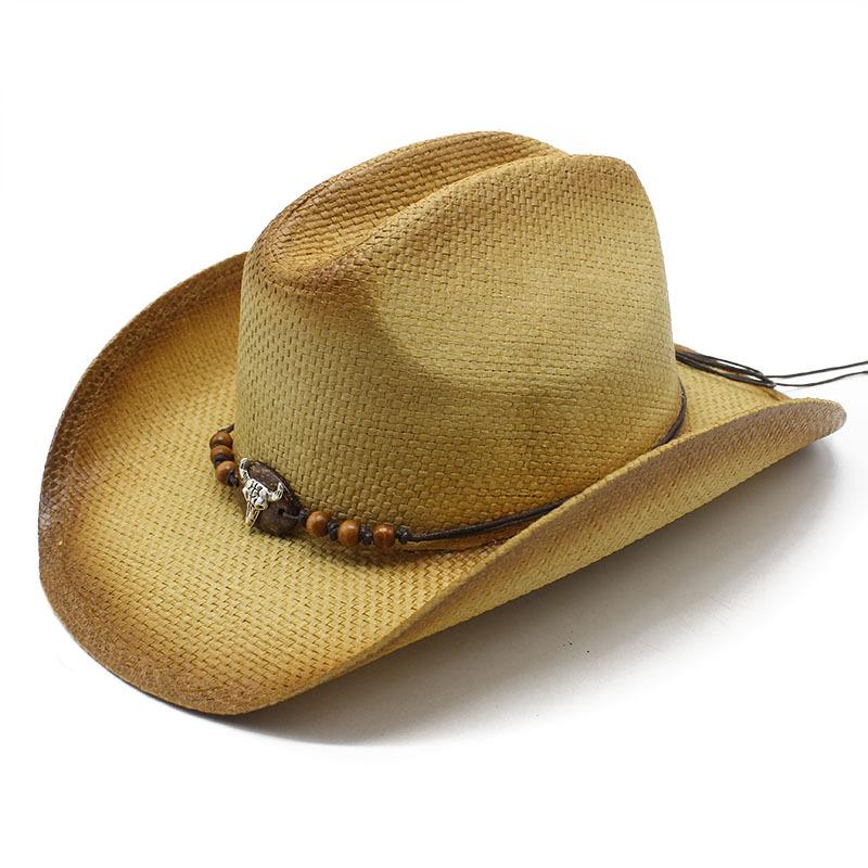 Spring And Summer Men'S And Women'S Western Denim Straw Straw Hat Shading Knight Hat Sun Hat
