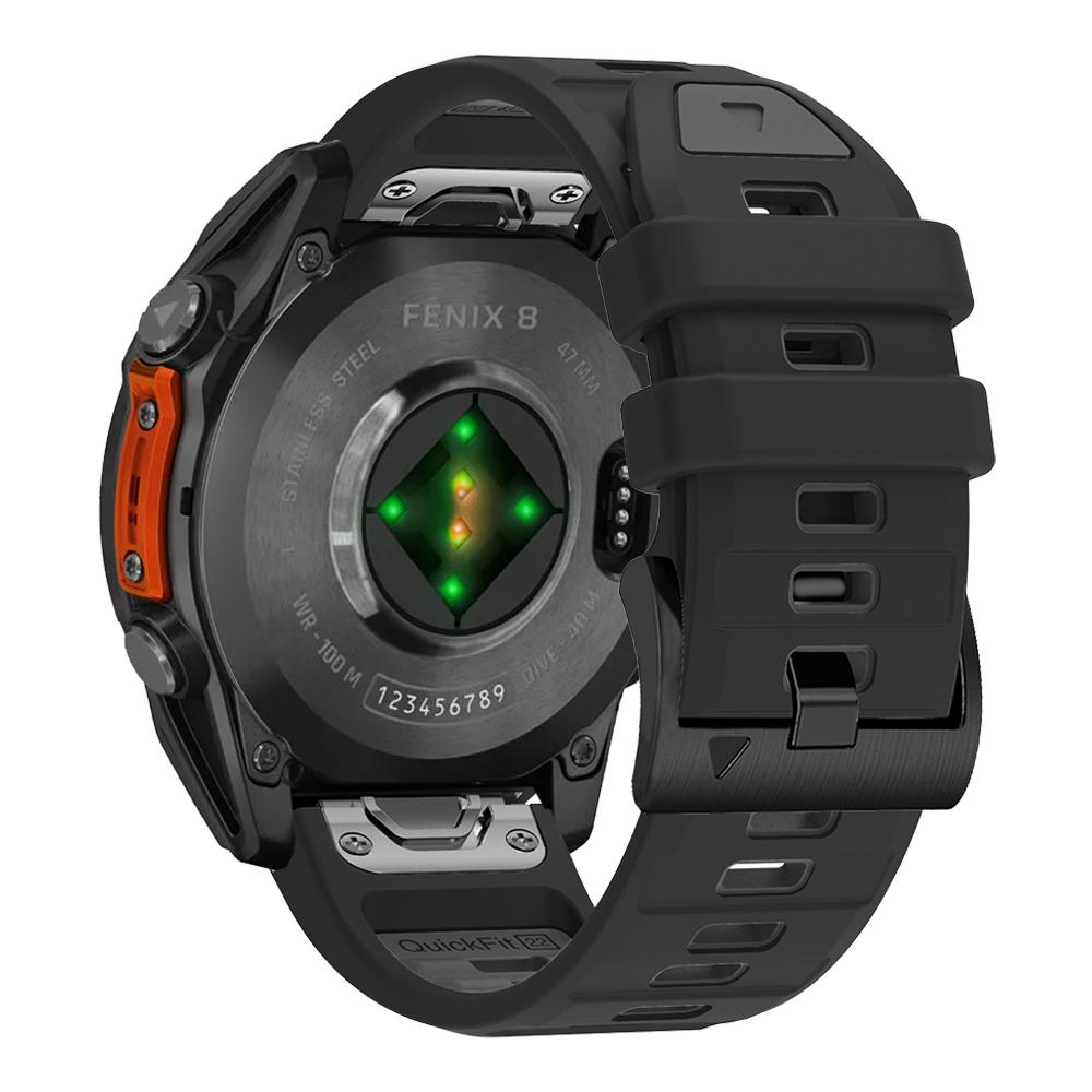 QuickFit 26mm 22mm Fenix8 Band For Garmin Fenix E 8 7 7X 6 6X 5 5X/Epix Pro 47mm 51mm/Enduro 3 Two-Tone Silicone Strap Bracelet