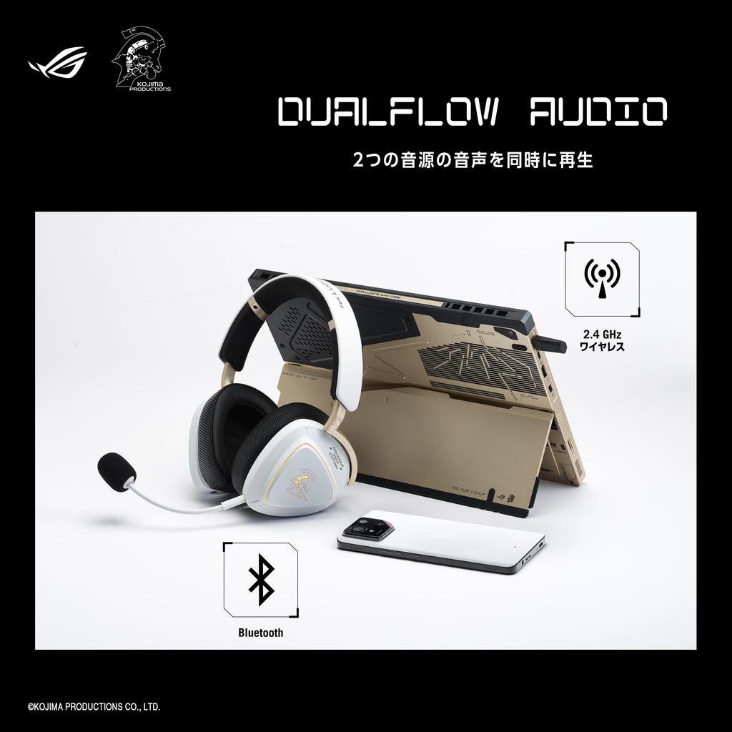 ASUS ROG Delta II-KJP Wireless Gaming Headset 50mm Drivers Bluetooth 2.4GHz Wired Detachable Microphone RGB Light Up to 110 Hours Fast Charging
