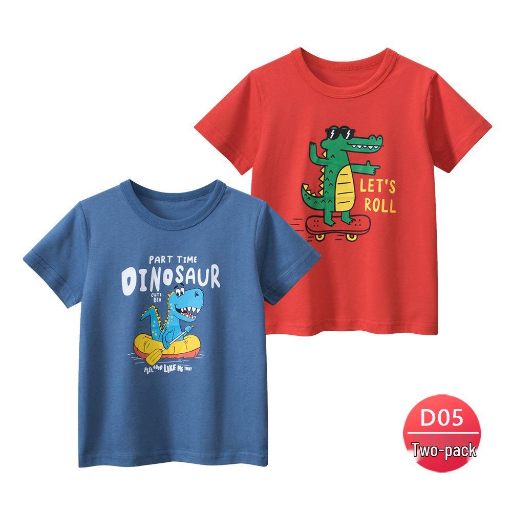 27kids 2024 Summer Korean Style Boys Short-Sleeve T-shirt & Baby Outfit Set 120cm