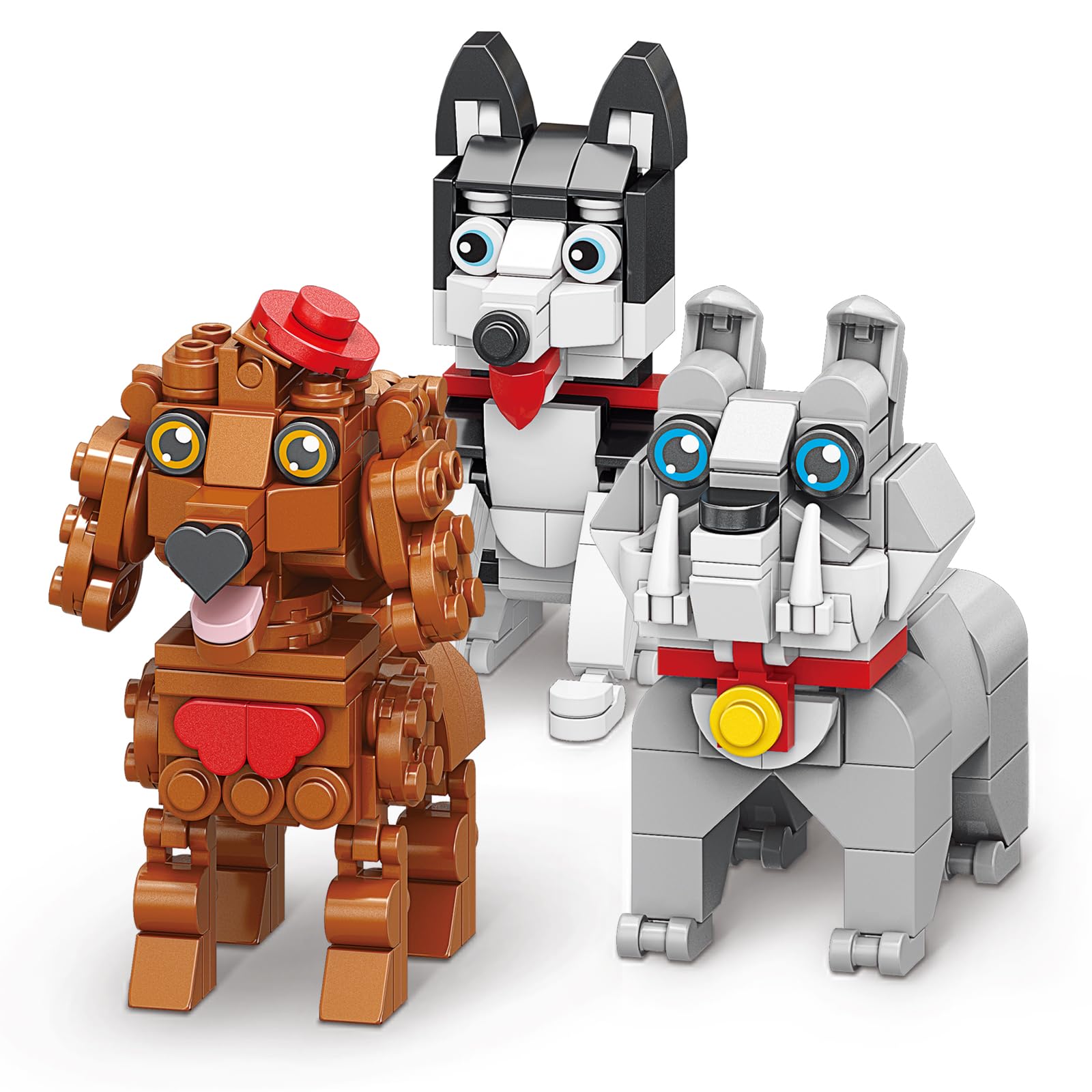 Micro Mini Blocks Dog Cute Animal Building Blocks Pet Micro Mini Building Blocks 3D Puzzle Collection Animal Model Toys Building Bricks for Kids