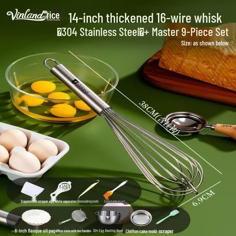Qiwei Manual 304 Stainless Steel Egg Beater