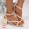 22 Temperament High-heeled Sandals Are Elegant and Beautiful, Simple and Comfortable Square-heeled Sandals.