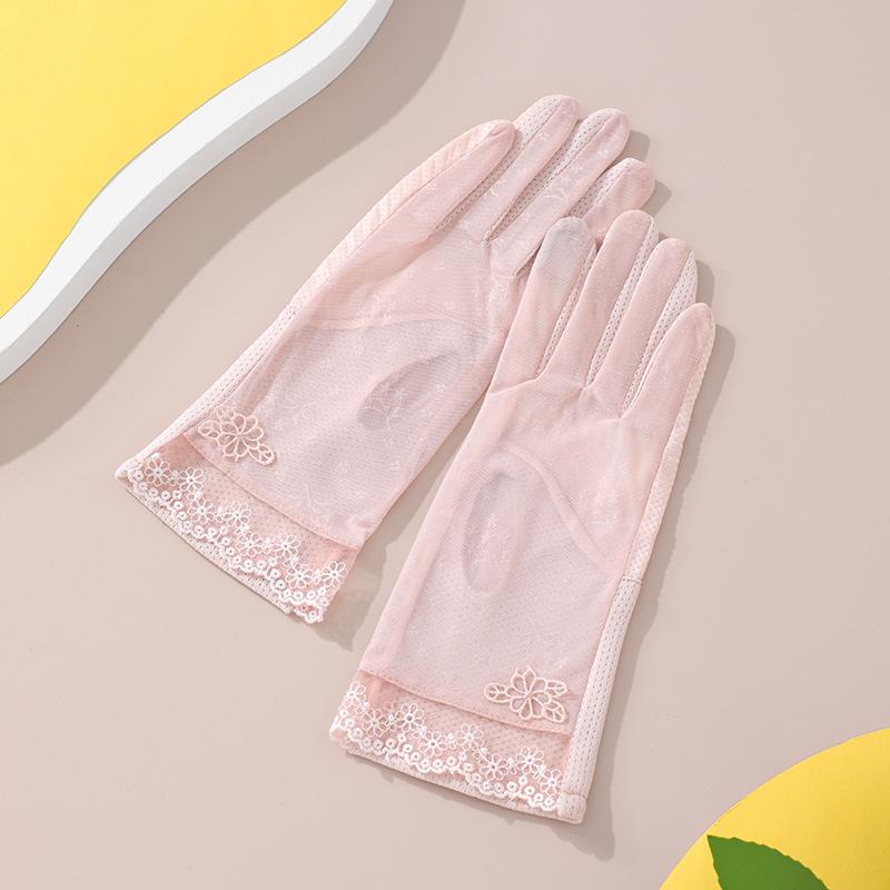 Fancy Lace Girls UV Protective Anti Sun Womens Driving Summer Gloves