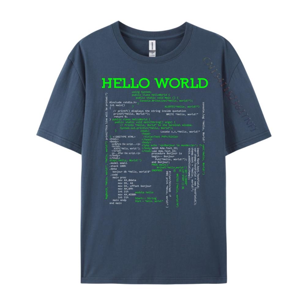 

Hello Coding World Computer Programming Languages Brand T Shirt Mens Clothing Man Tops Tees Chinese Style 4XL