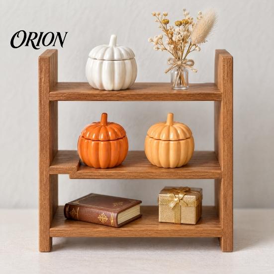 Seasonal Autumn Decor Items 1:12 Miniature Pumpkin Shaped Casserole Pot Model, Metal Bowl Figurine Still Life Photography Props with Lid, Mini
