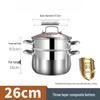 ZISIZ 26cm Double-Handled Steaming Soup Pot