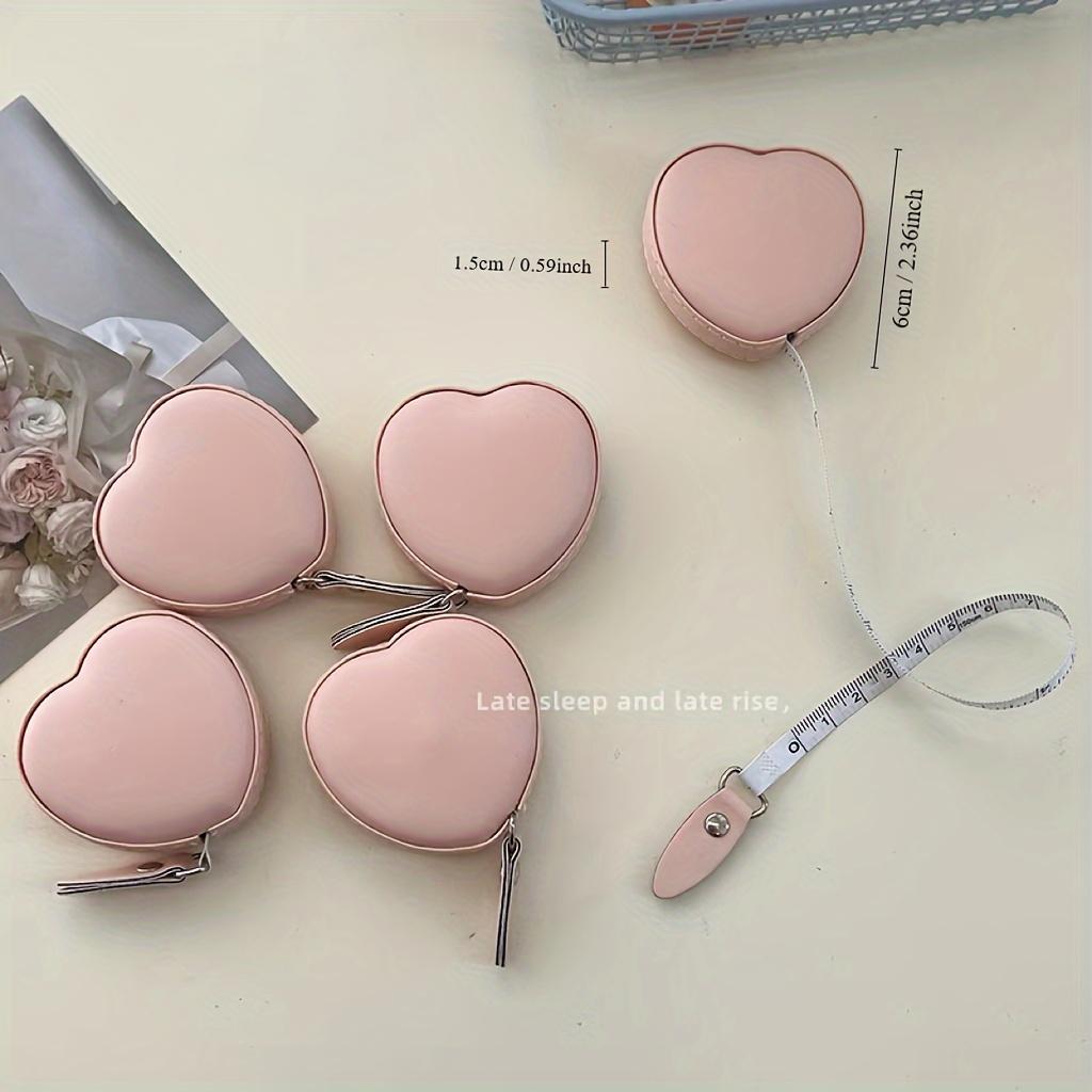 1pc PU Leather Love Small Tape Measure Waist Bust Tape Measure Home Measuring Cloth Ruler 59.06 Inch Multi-Function Mini Rule