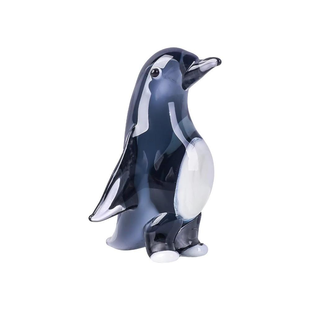 Glass Blown Penguin Figurine Simulated Figurine Collectible Sculpture Ornament Home Table Decor