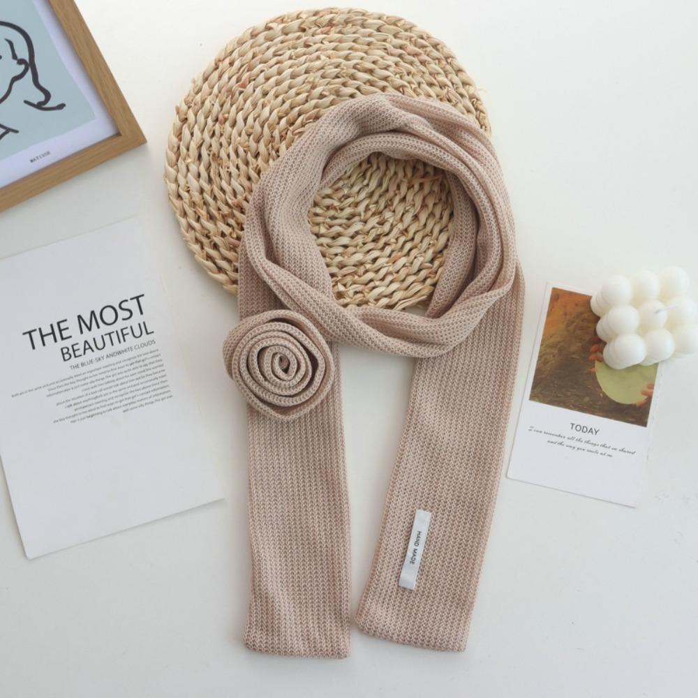 

Cravat Long Scarf Wrap Collar Flower Decoration Elegant Rose Flower Scarves Female хаки