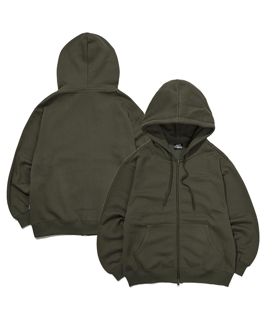 Urbanage Daily Standard Zip-Up Hoodie Khaki