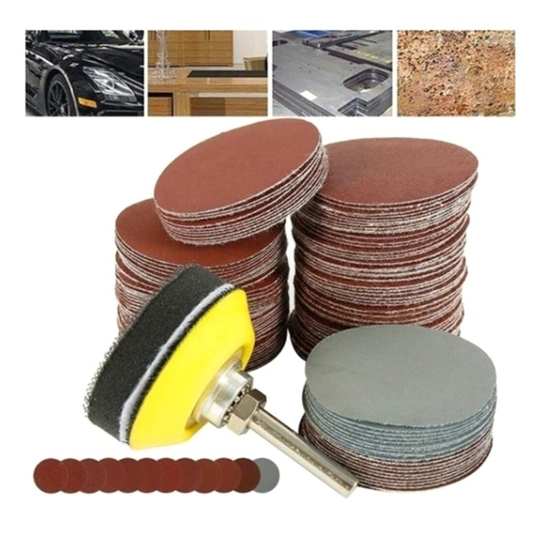 100Pcs 1inch/25mm Sanding Discs Pad Sander Disk Kits Abrasive Polish Pad Plate Sandpapers Assortments for Rotary Tool