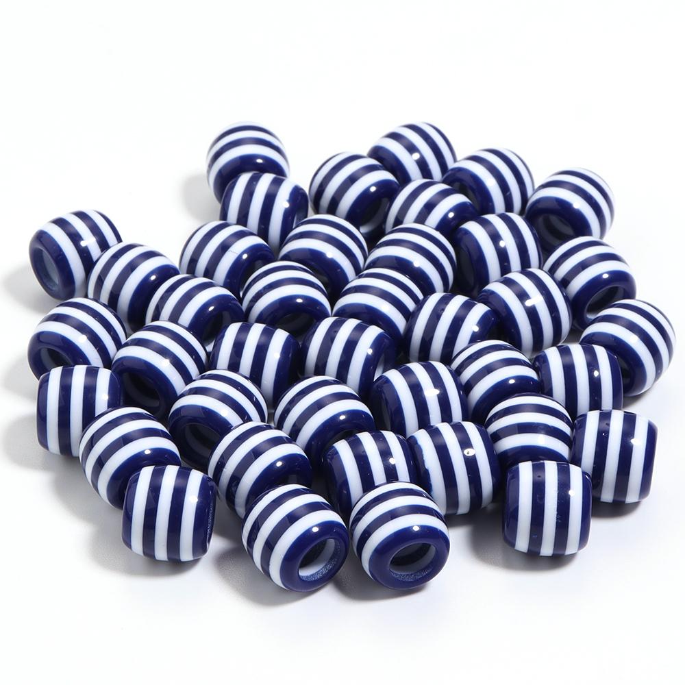 50pcs/Lot Rainbow Color Stripe Resin Beads Barrel Shape Loose Spacer Beads For Jewelry Making DIY Bracelet Necklace Accessories