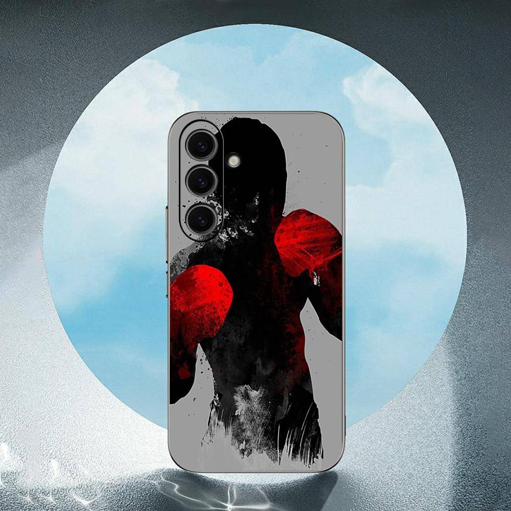 Boxing Gloves Luxury Black Phone Case For Samsung Galaxy S23 S24 S25 Ultra S22 Plus S21