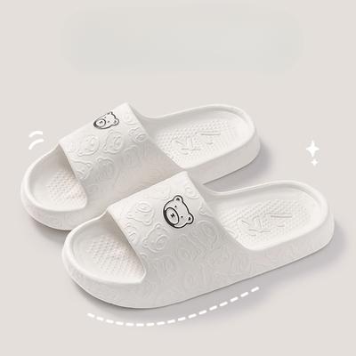 Unisex EVA Bärenmuster Hausschuhe Indoor Rutschfest Weiche Sohle Badezimmer Pantoletten Strandurlaub Plateau-Hausschuhe für Paare Pantuflas