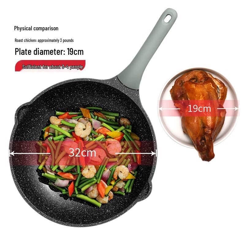 COOKER KING 32cm Maifan Stone Non-Stick Wok