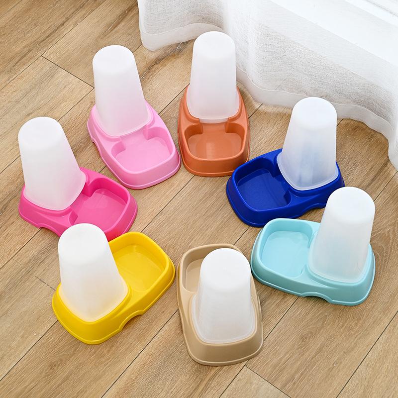 Vertical Pet Bowl Dog and Cat Food Bucket Plastic Automatic Feeder Pets