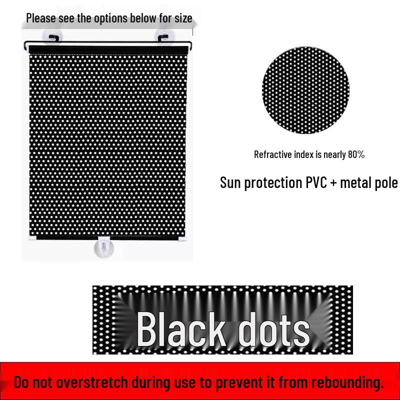 Retractable Titanium Silver Sunshade for Home & Car - High-Definition Transparent Car-Mounted Sun Curtain 40*60 cm