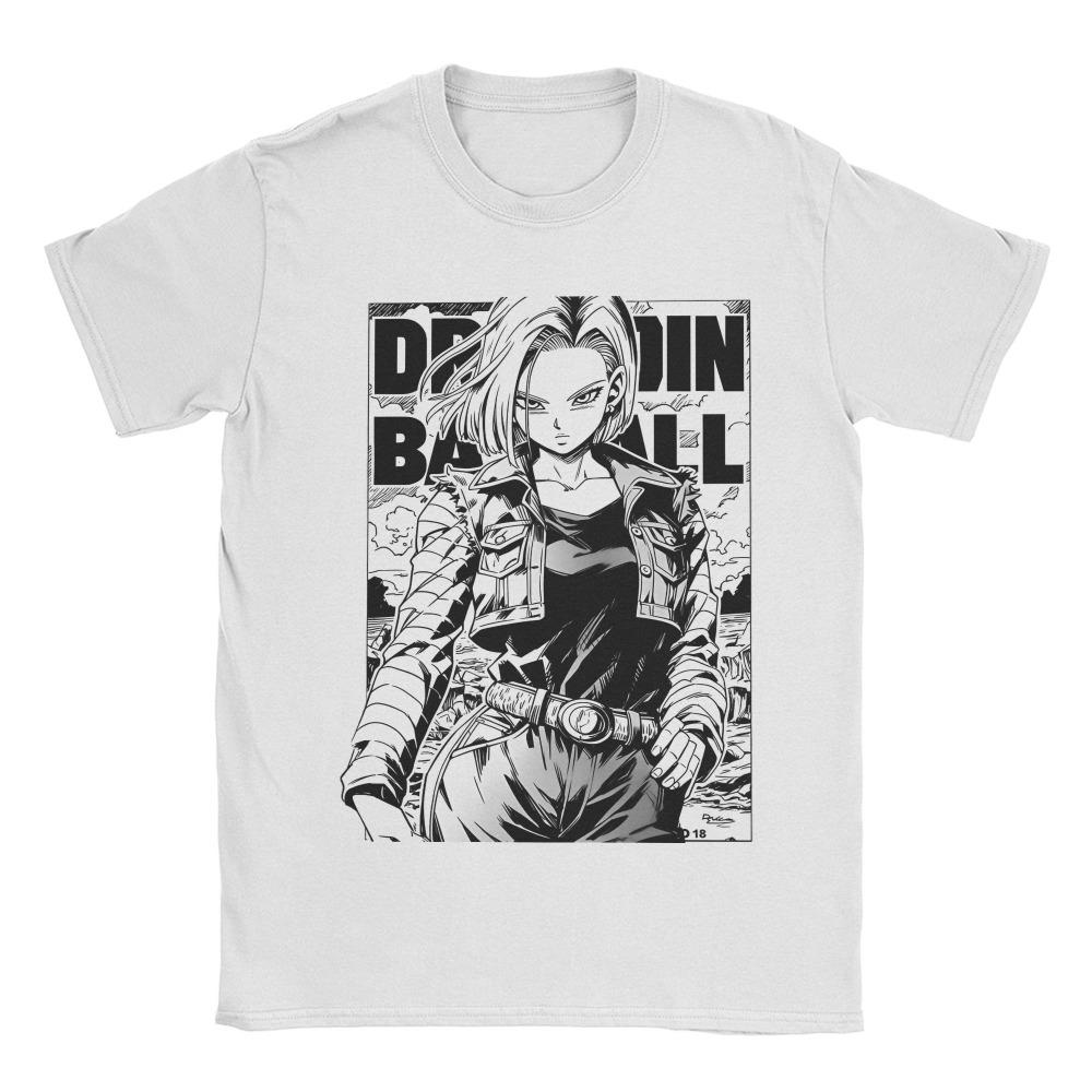 Camiseta Unisex de Algodón Puro Dragon Ball Androide 18 2026 Verano Nuevo Estampado de Anime Holgada Casual Camisa de Manga Corta para Padre e Hijo