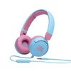 JBL JR310 Kids' Headphones with Volume Control, Customizable Stickers, and Remote Control/Mic, Light Blue/Pink, 2021 Model JBLJR310BLU