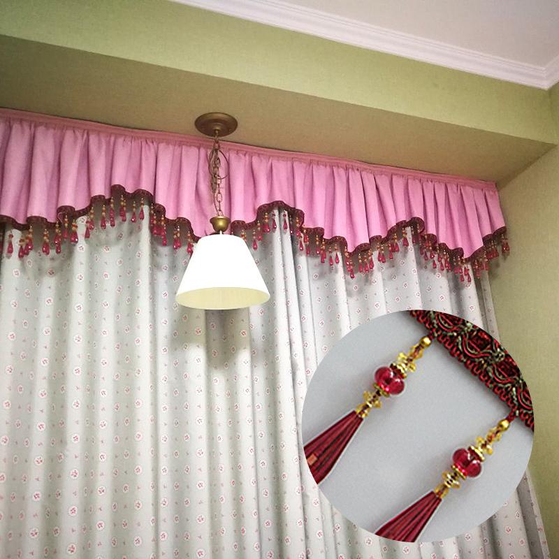 1M Gardinkvastar Kristallpärlats Spetsfrans DIY Gardinsömnad Trim Kvastkant Band Kläddekorationstillbehör Ny