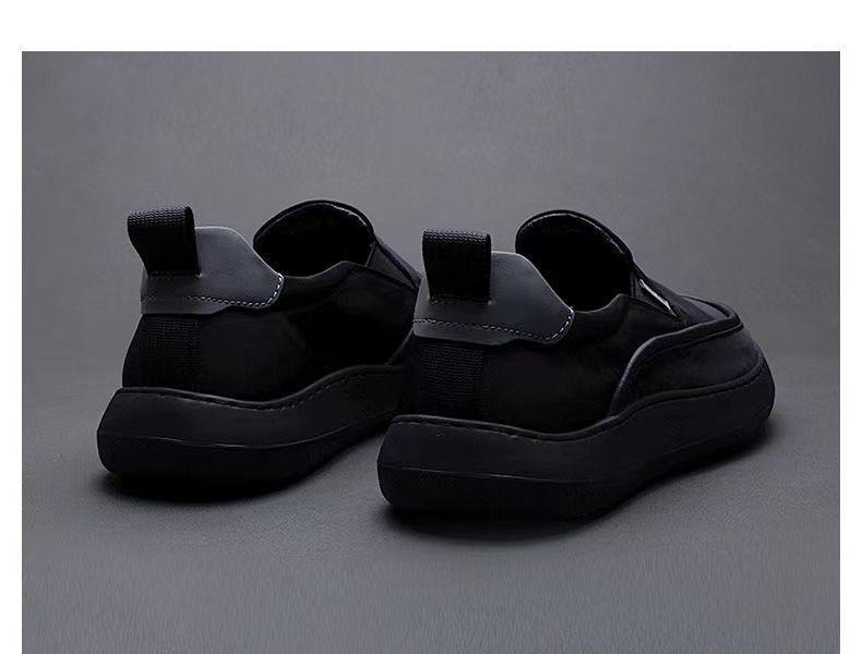 Men's Lightweight Canvas Slip-On Loafers with Thick Sole