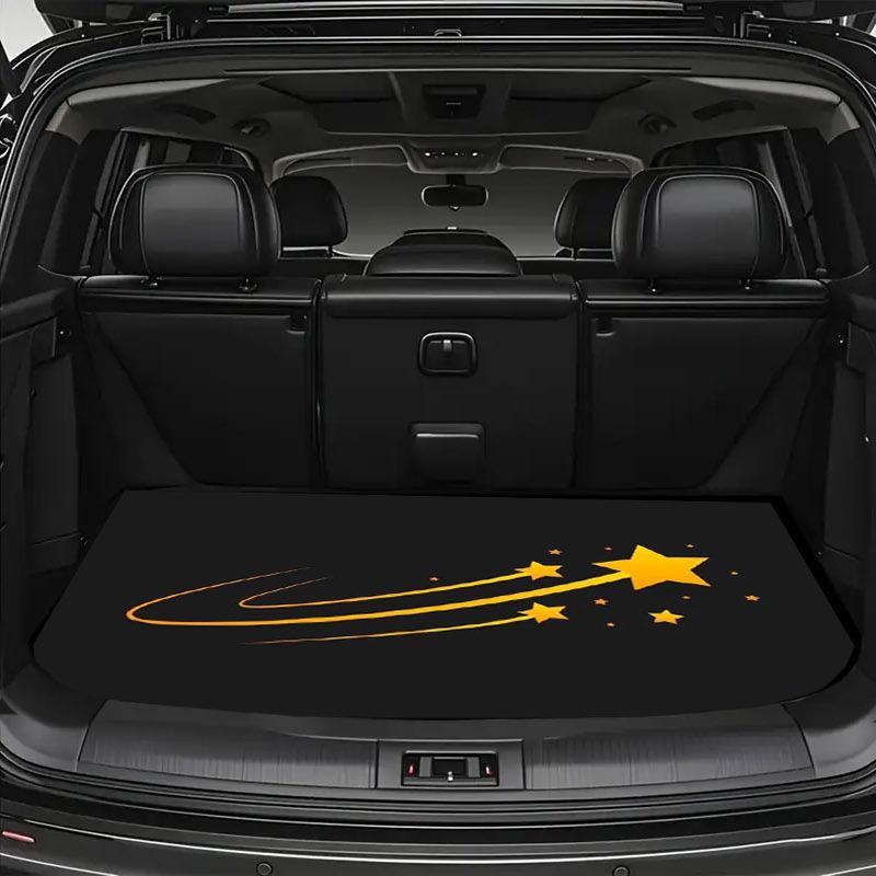 Temu American Style Universal Car Trunk Mat - All-Season, Dustproof, Dirt-Resistant, Crystal Velvet, Wear-Resistant.
