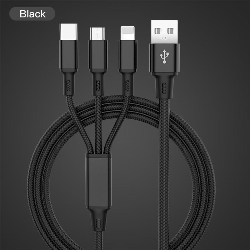 Buy USB Cable For iPhone XS X 8 7 6 Charging Charger 3 in 1 Micro USB
