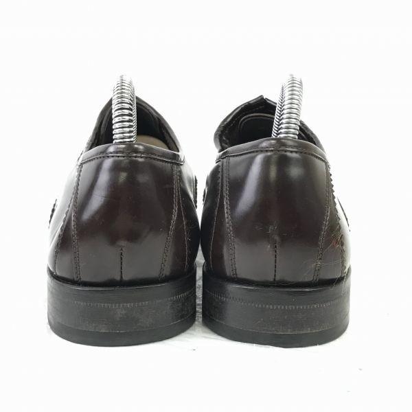 HUGO BOSS Italy Leather Swirl Moc Loafers Men’s 25.0 40 Brown Long Nose(USED)