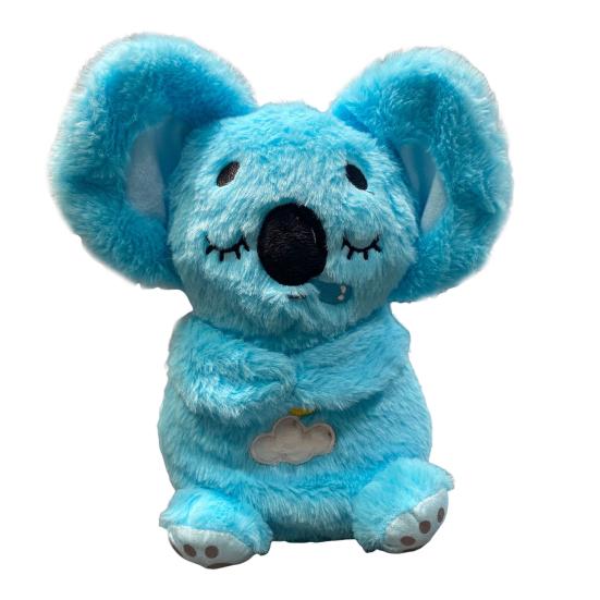 Baby Koala Plush Sensory Toy Anxiety Relief Stuffed Animal 5-Speed Breathing Light & Moving Ears Machine Washable Doll with Soothing Music
